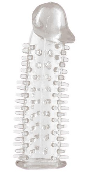 Прозрачная насадка на половой член с закрытой головкой и шипами - 12,5 см. - ToyFa - в Архангельске купить с доставкой