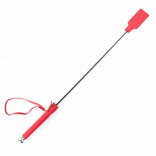 Красный кожаный стек с прямоугольным шлепком - 68 см. - БДСМ Арсенал - купить с доставкой в Архангельске