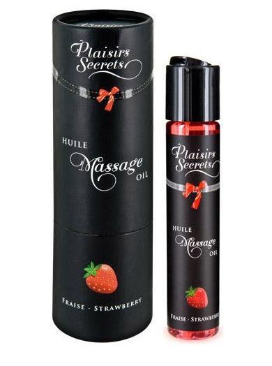 Массажное масло с ароматом клубники Huile de Massage Gourmande Fraise des Bois - 59 мл. - Plaisir Secret - купить с доставкой в Архангельске