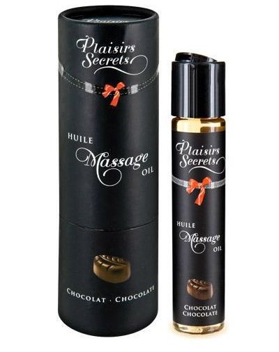 Массажное масло с ароматом шоколада Huile de Massage Gourmande Chocolat - 59 мл. - Plaisir Secret - купить с доставкой в Архангельске
