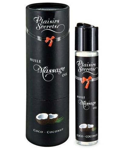 Массажное масло с ароматом кокоса Huile de Massage Gourmande Coco - 59 мл. - Plaisir Secret - купить с доставкой в Архангельске