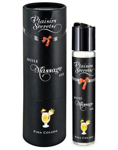 Массажное масло с ароматом пина колады Huile de Massage Gourmande Pina Colada - 59 мл. - Plaisir Secret - купить с доставкой в Архангельске