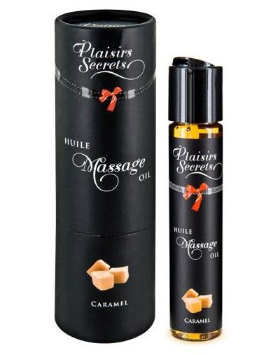 Массажное масло с ароматом карамели Huile de Massage Gourmande Caramel - 59 мл. - Plaisir Secret - купить с доставкой в Архангельске