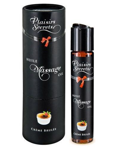Массажное масло с ароматом крем брюле Huile de Massage Gourmande Creme Brulée - 59 мл. - Plaisir Secret - купить с доставкой в Архангельске