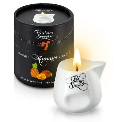 Массажная свеча с ароматом манго и ананаса Bougie de Massage Ananas Mangue - 80 мл. - Plaisir Secret - купить с доставкой в Архангельске