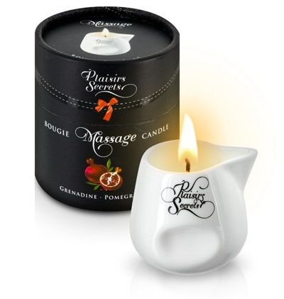 Массажная свеча с ароматом граната Bougie de Massage Gourmande Grenadine - 80 мл. - Plaisir Secret - купить с доставкой в Архангельске