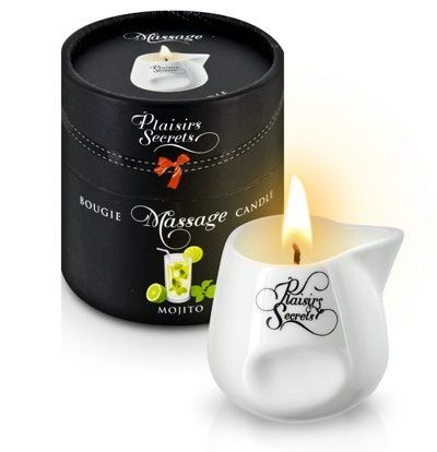 Массажная свеча с ароматом мохито Bougie de Massage Mojito - 80 мл. - Plaisir Secret - купить с доставкой в Архангельске
