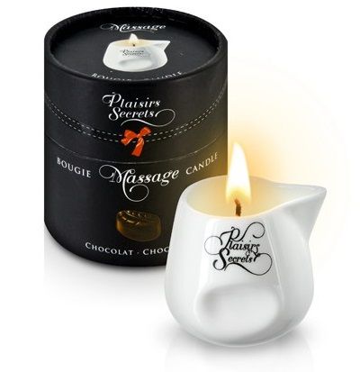 Массажная свеча с ароматом шоколада Bougie de Massage Gourmande Chocolat - 80 мл. - Plaisir Secret - купить с доставкой в Архангельске