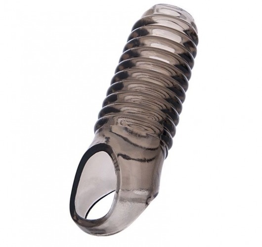 Дымчатая насадка с рёбрышками и подхватом мошонки ToyFa XLover - 12,5 см. - ToyFa - в Архангельске купить с доставкой