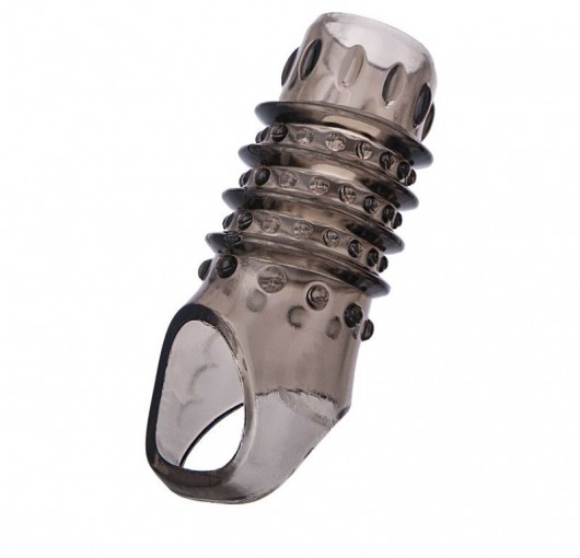 Открытая дымчатая насадка с точками и рёбрами ToyFa XLover - 11,5 см. - ToyFa - в Архангельске купить с доставкой