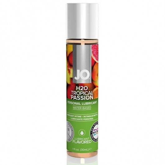 Смазка с ароматом тропических фруктов JO Flavored Tropical Passion - 30 мл. - System JO - купить с доставкой в Архангельске