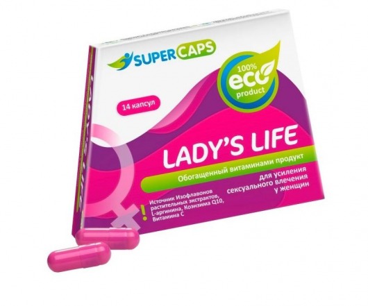 Возбуждающие капсулы Ladys Life - 14 капсул (0,35 гр.) - SuperCaps - купить с доставкой в Архангельске