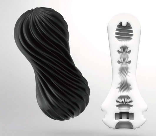 Мастурбатор FLEX Rocky Black с плотным рельефом - Tenga - в Архангельске купить с доставкой