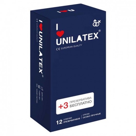 Ультрапрочные презервативы Unilatex Extra Strong - 12 шт. + 3 шт. в подарок - Unilatex - купить с доставкой в Архангельске