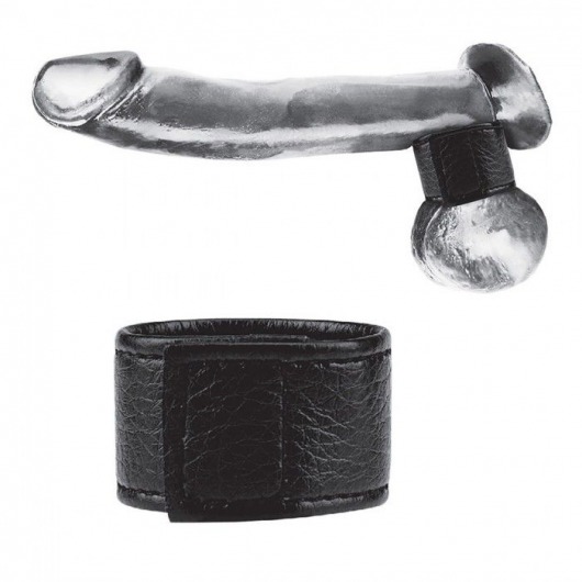 Чёрная утяжка на мошонку 1  Velcro Ball Stretcher - BlueLine - купить с доставкой в Архангельске