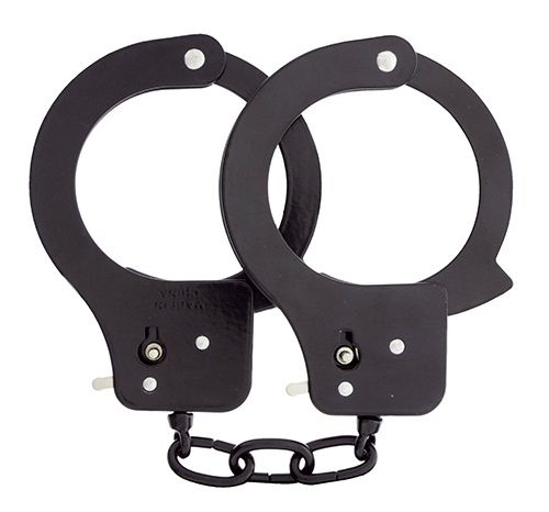 Чёрные наручники из листового металла BONDX METAL CUFFS BLACK - Dream Toys - купить с доставкой в Архангельске