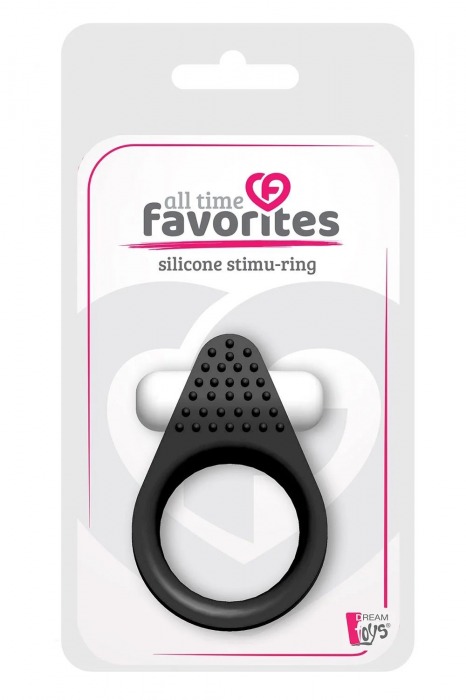 Чёрное эрекционное кольцо LIT-UP SILICONE STIMU RING 1 BLACK - Dream Toys - в Архангельске купить с доставкой