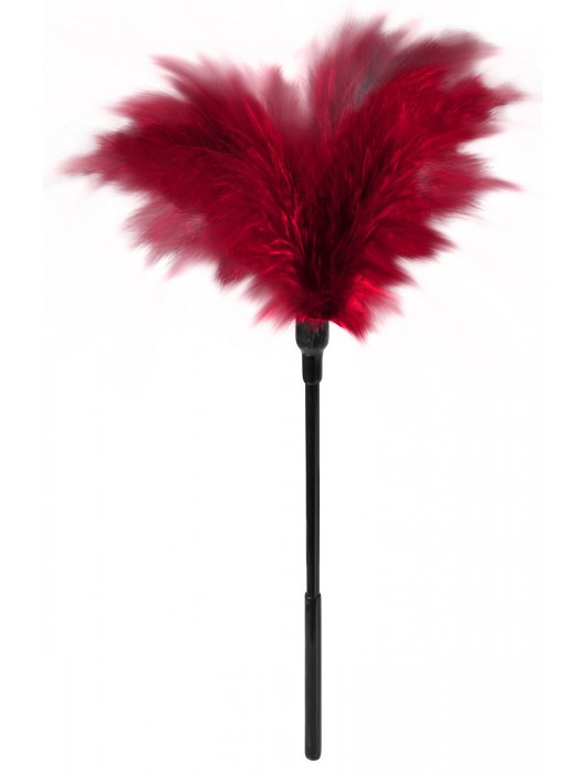 Пластиковая метелочка с красными пёрышками Small Feather Tickler - 32 см. - Blush Novelties - купить с доставкой в Архангельске