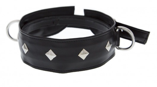 Полиуретановый ошейник с пуклями и D-кольцами Collar with Studs - Blush Novelties - купить с доставкой в Архангельске