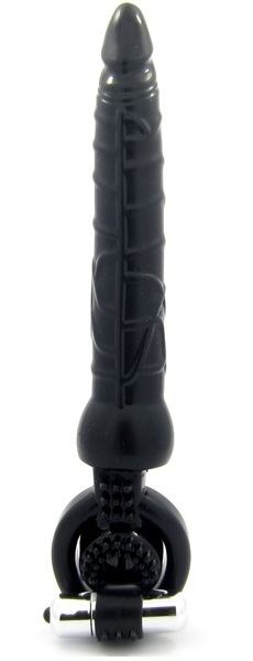 Черная вибронасадка с анальным стимулятором - ToyFa - в Архангельске купить с доставкой