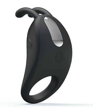Чёрное эрекционное кольцо с вибрацией Rabbit Vibrator - Baile - в Архангельске купить с доставкой