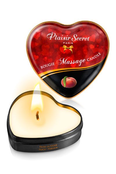 Массажная свеча с ароматом персика Bougie Massage Candle - 35 мл. - Plaisir Secret - купить с доставкой в Архангельске