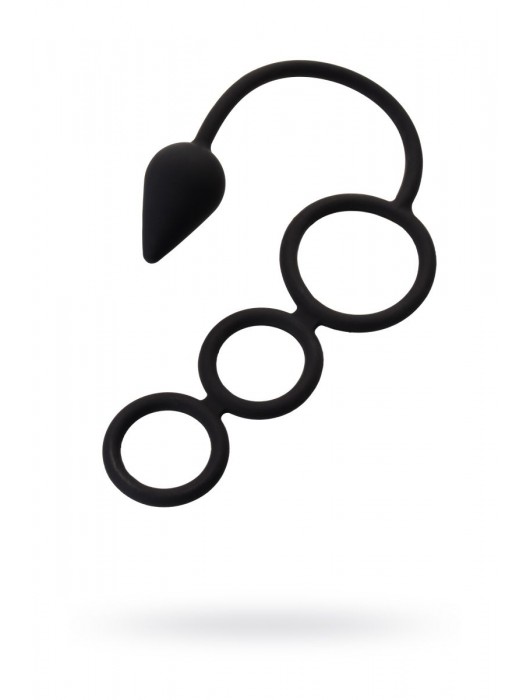 Тройное эрекционное кольцо с анальным хвостом Drop S-size - Erotist Adult Toys - в Архангельске купить с доставкой