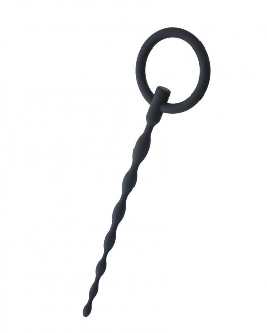 Чёрный уретральный плаг с кольцом - ToyFa - купить с доставкой в Архангельске