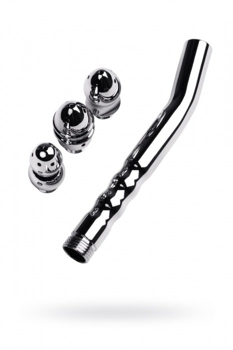 Металлический анальный душ с тремя насадками - ToyFa - купить с доставкой в Архангельске