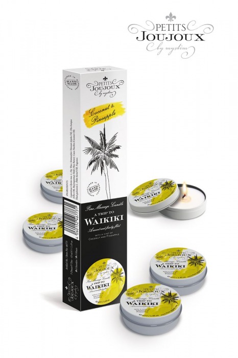 Набор из 5 свечей Petits Joujoux Waikiki Beach с ароматом кокоса и ананаса - MyStim - купить с доставкой в Архангельске