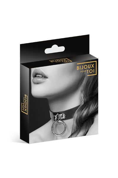 Узенький ошейник из полиуретана с кольцом - Bijoux Pour Toi - купить с доставкой в Архангельске