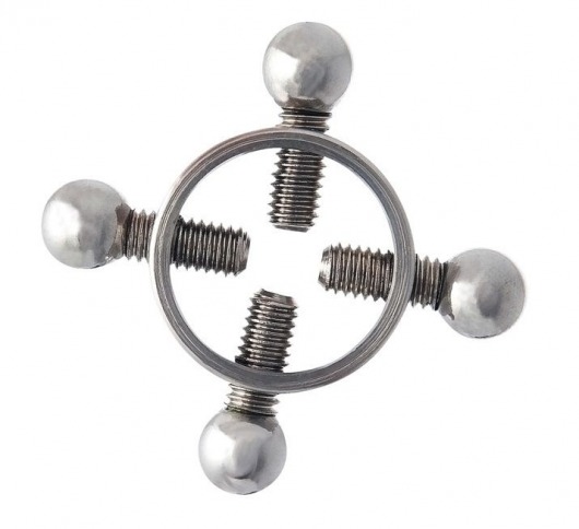 Серебристые зажимы для сосков на винтах - ToyFa - купить с доставкой в Архангельске