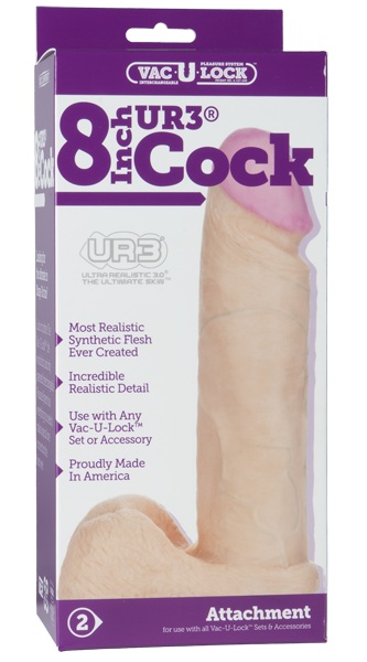 Ультрареалистичная насадка для трусиков Vac-U-Lock 8  ULTRASKYN Cock - 20,57 см. - Doc Johnson - купить с доставкой в Архангельске