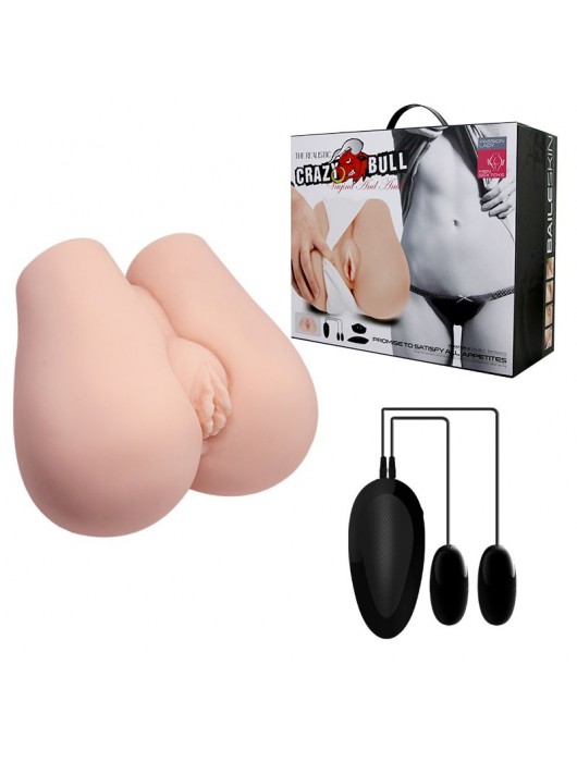 Реалистичный мастурбатор с вибрацией и двумя тоннелями - вагиной и анусом - Baile - в Архангельске купить с доставкой