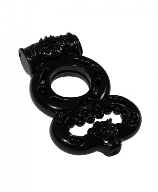 Чёрное эрекционное кольцо Rings Treadle с подхватом - Lola Games - в Архангельске купить с доставкой