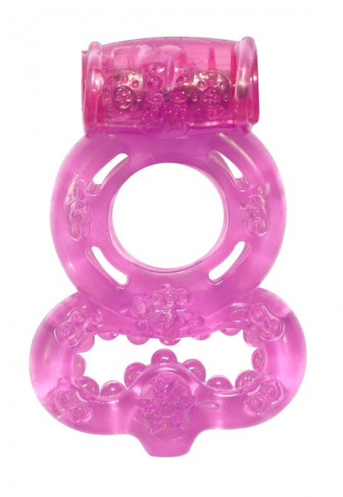 Розовое эрекционное кольцо Rings Treadle с подхватом - Lola Games - в Архангельске купить с доставкой