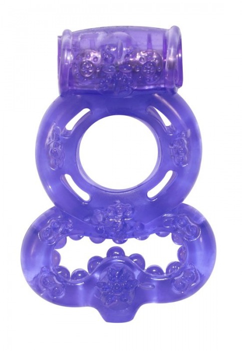 Фиолетовое эрекционное кольцо Rings Treadle с подхватом - Lola Games - в Архангельске купить с доставкой