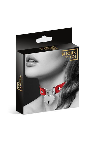 Красный чокер с замком в форме сердца - Bijoux Pour Toi - купить с доставкой в Архангельске