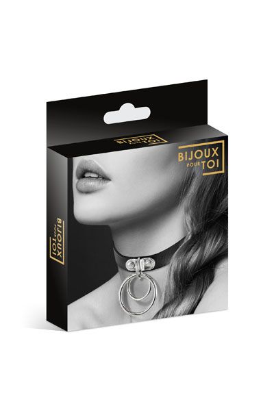 Черный чокер с двумя кольцами - Bijoux Pour Toi - купить с доставкой в Архангельске