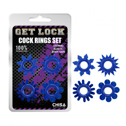 Набор из 4 синих колец Get Lock - Chisa - в Архангельске купить с доставкой