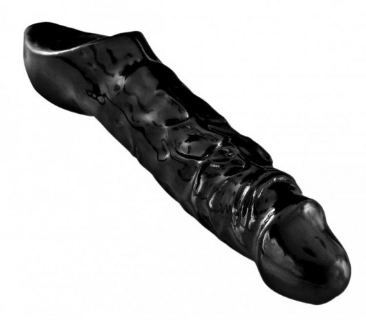 Чёрная увеличивающая насадка на член Mamba Cock Sheath Packaged - 16,5 см. - XR Brands - в Архангельске купить с доставкой