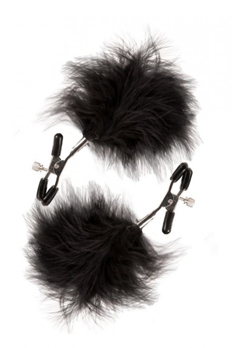 Зажимы для сосков с пухом FEATHERED NIPPLE CLAMPS - Blush Novelties - купить с доставкой в Архангельске