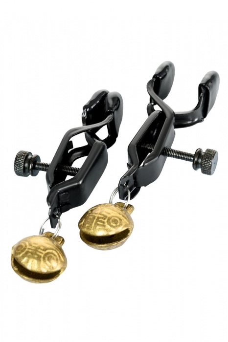 Черно-золотистые зажимы для сосков TOYFA Theatre - ToyFa - купить с доставкой в Архангельске
