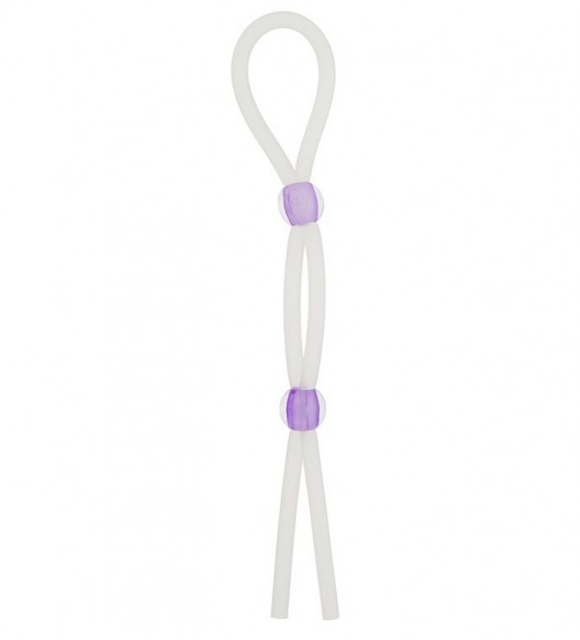 Прозрачное эрекционное кольцо-лассо SILICONE LASSO COCK RING DUAL BEADS - NMC - в Архангельске купить с доставкой
