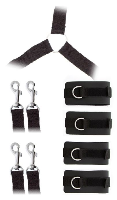Комплект наручников и поножей LUXURIOUS BED RESTRAINT CUFF SET - Blush Novelties - купить с доставкой в Архангельске