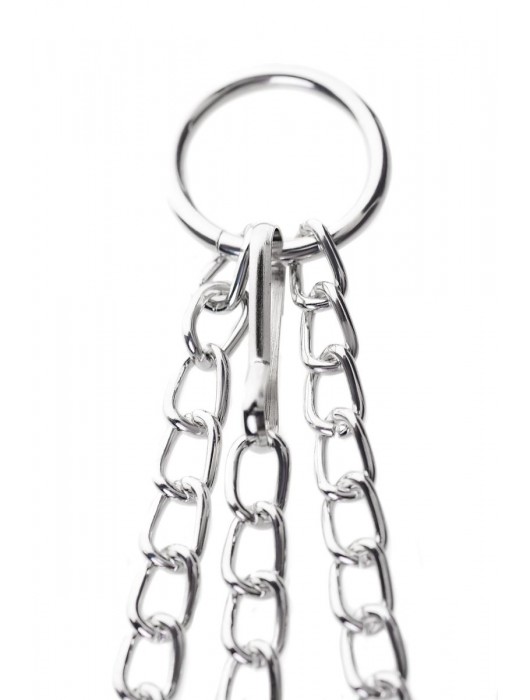 Черно-серебристые зажимы для сосков с кольцом для пениса TOYFA Metal - ToyFa - купить с доставкой в Архангельске