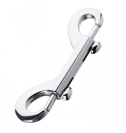 Серебристый двухсторонний карабин TOYFA Metal - ToyFa - купить с доставкой в Архангельске