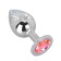 Большой стальной плаг с розовым кристаллом Pink Bubble Gum - 9,5 см. - Erotic Fantasy - купить с доставкой в Архангельске